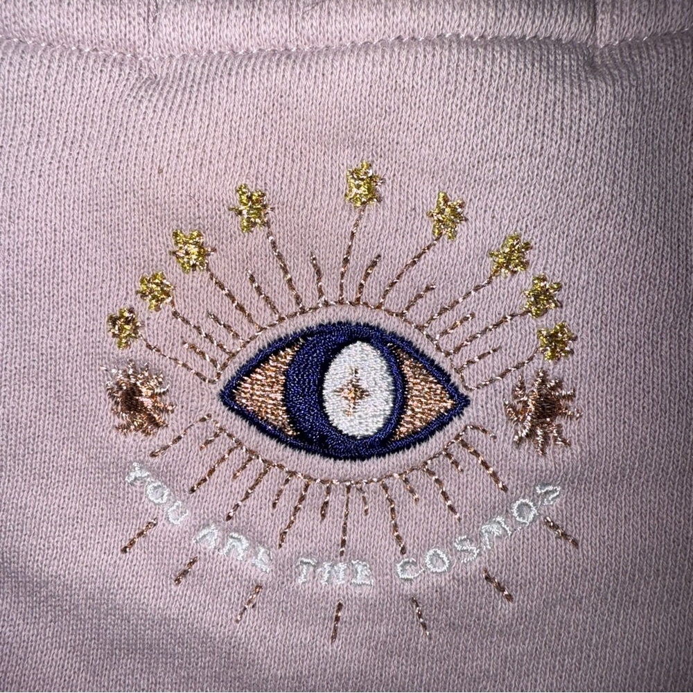 SPIRITUAL GANGSTER Pullover Crewneck Sweatshirt Mauve Evil Eye size XS - Picture 6 of 6